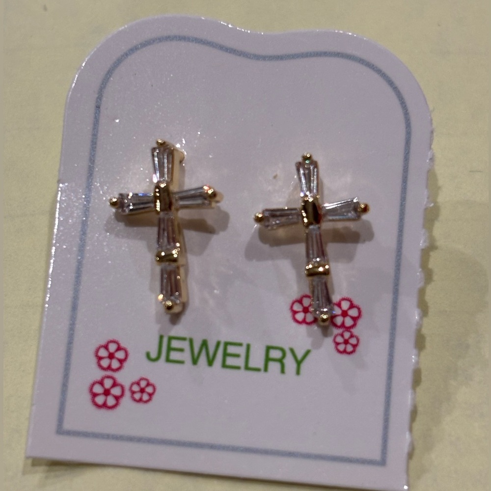 Cross earring silver sterling